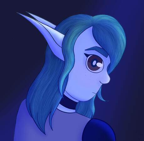 My D&D character Indigo, eladrin death cleric